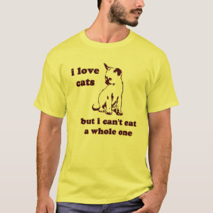 T-shirt J'aime des chats mais je ne peux pas manger entier