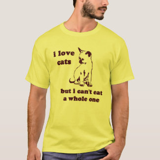 T-shirt J'aime des chats mais je ne peux pas manger entier