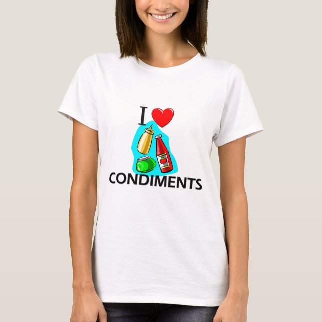 T-shirt J'aime des condiments (Devant)