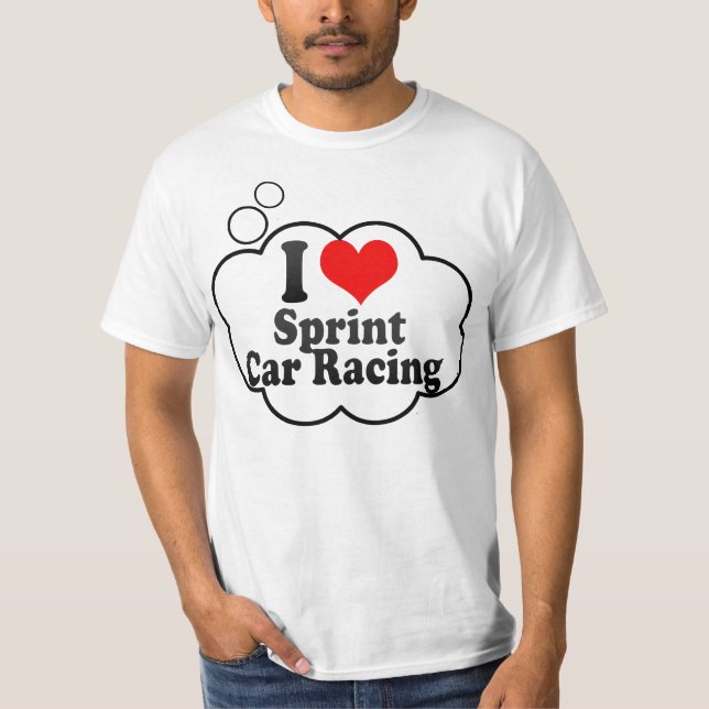 T-shirt J'aime des courses d'automobiles de sprint (Devant)