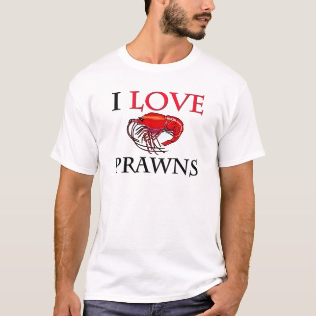 T-shirt J'aime des crevettes roses (Devant)