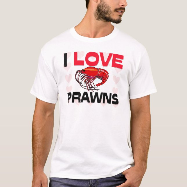 T-shirt J'aime des crevettes roses (Devant)