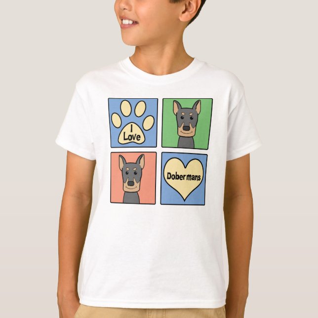 T-shirt J'aime des dobermann (Devant)