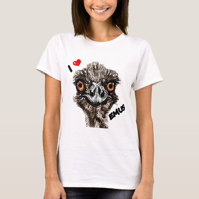 T-SHIRT J'AIME DES ÉMEUS (Devant)