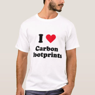 T-shirt J'aime des empreintes de pas de carbone
