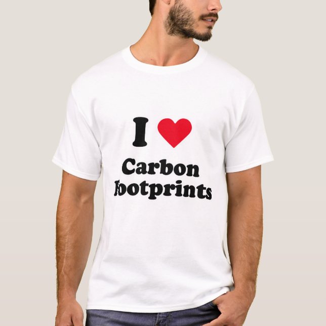 T-shirt J'aime des empreintes de pas de carbone (Devant)