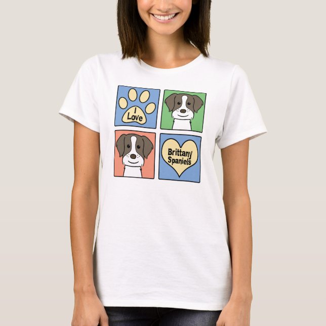 T-shirt J'aime des épagneuls de Bretagne (Devant)