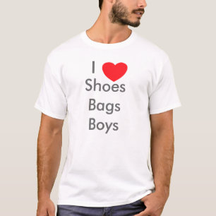 T-shirt J'aime des garçons de sacs de chaussures