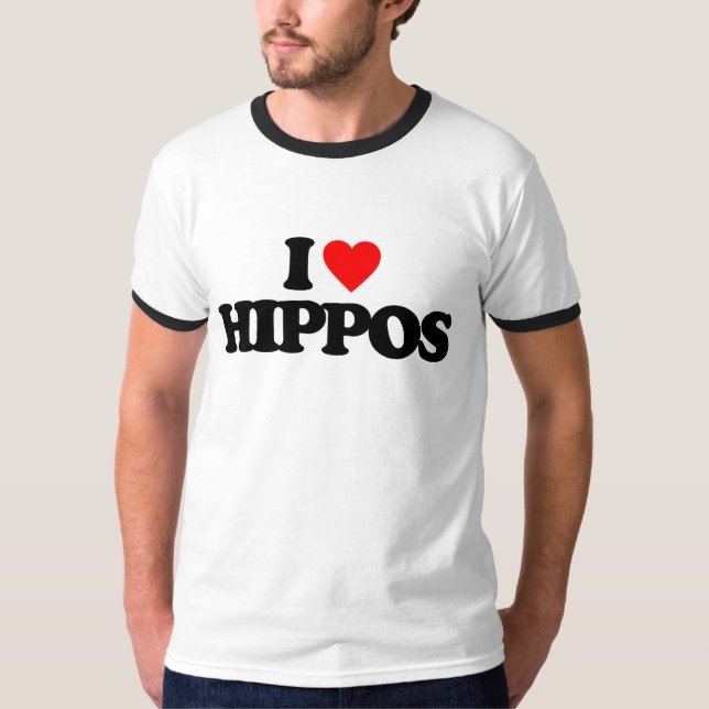 T-SHIRT J'AIME DES HIPPOPOTAMES (Devant)