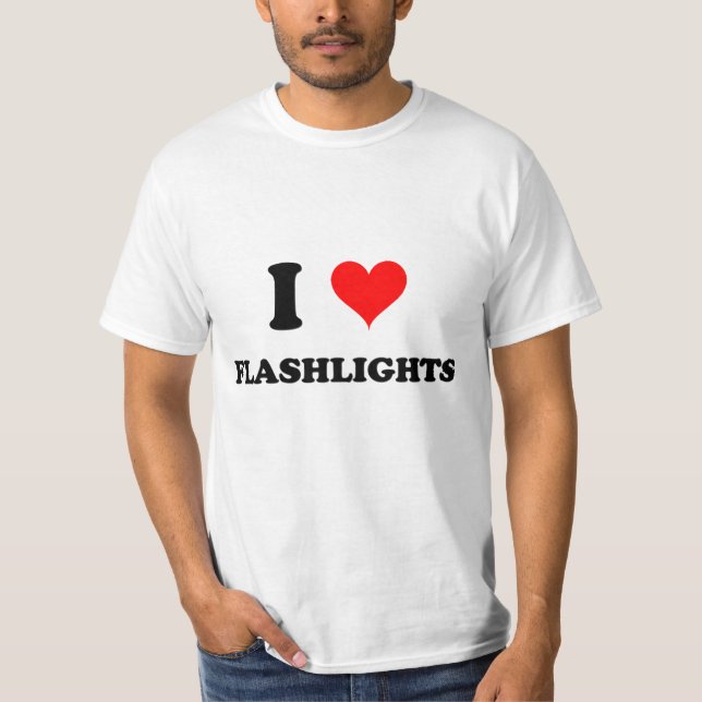 T-shirt J'aime des lampes-torches (Devant)