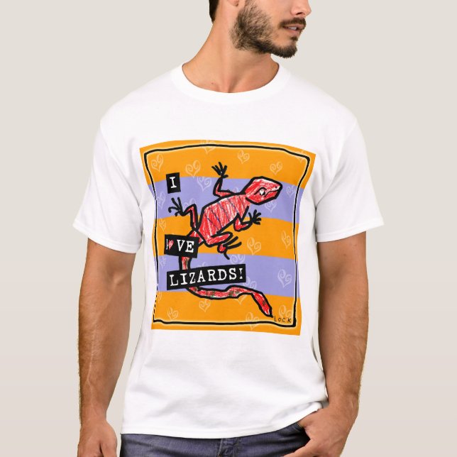 T-shirt J'aime des lézards (Devant)