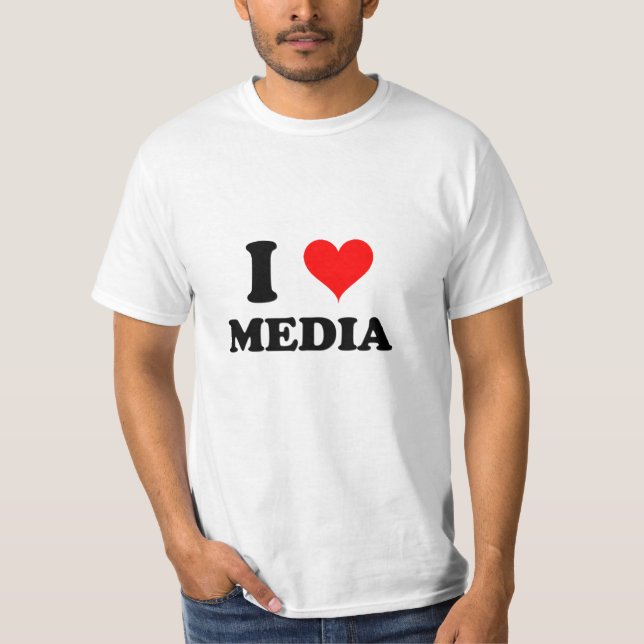 T-shirt J'aime des médias (Devant)