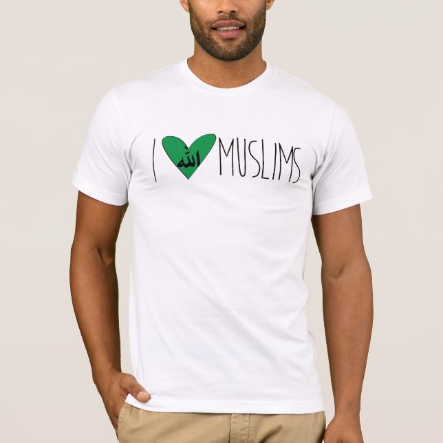 T-shirt J'aime des musulmans - base de visibilité directe (Devant)