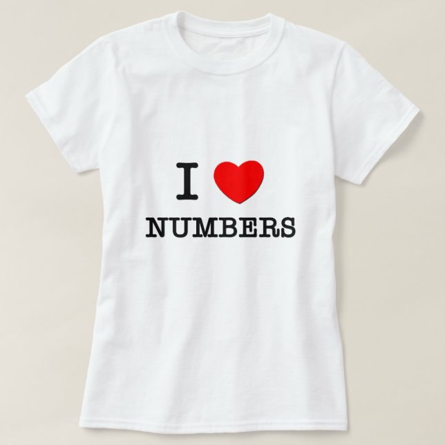 T-shirt J'aime des nombres (Design devant)