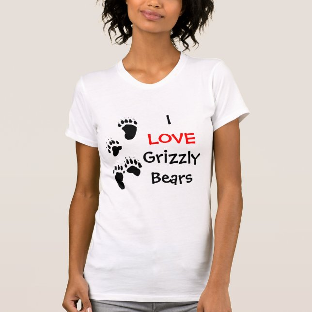 T-SHIRT J'AIME DES OURS GRIS (Devant)