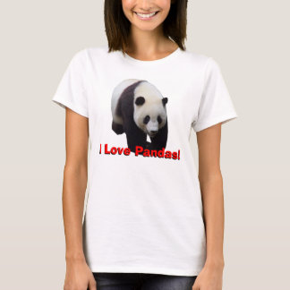 T-shirt J'aime des pandas ! Le bébé des femmes de panda