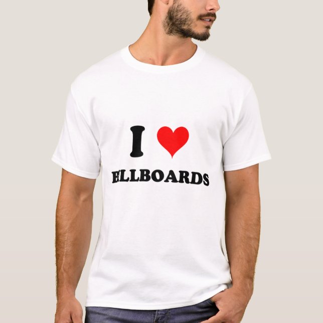 T-shirt J'aime des panneaux-réclame (Devant)