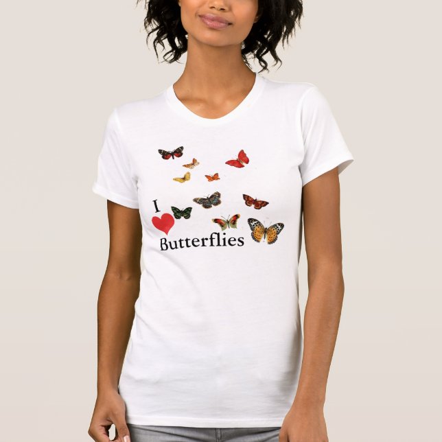T-shirt J'aime des papillons (Devant)