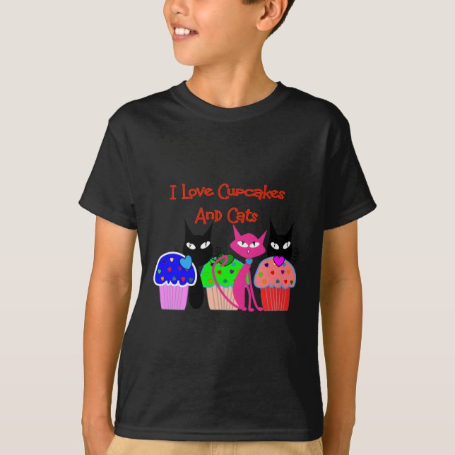 T-shirt "J'aime des petits gâteaux et des chats"--Cadeaux (Devant)