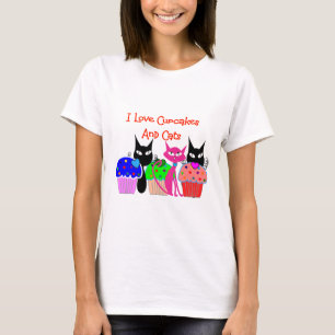 T-shirt "J'aime des petits gâteaux et des chats"--Cadeaux