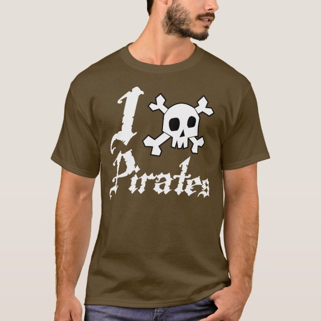 T-shirt J'aime des pirates (Devant)