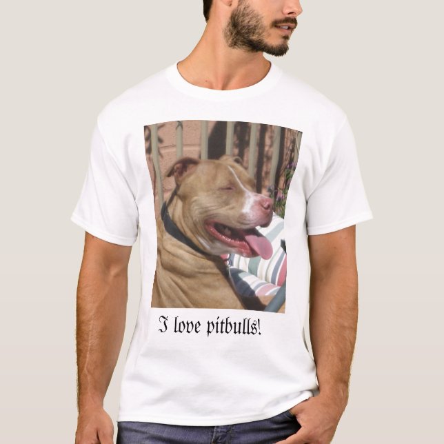 T-shirt J'aime des pitbulls ! (Devant)