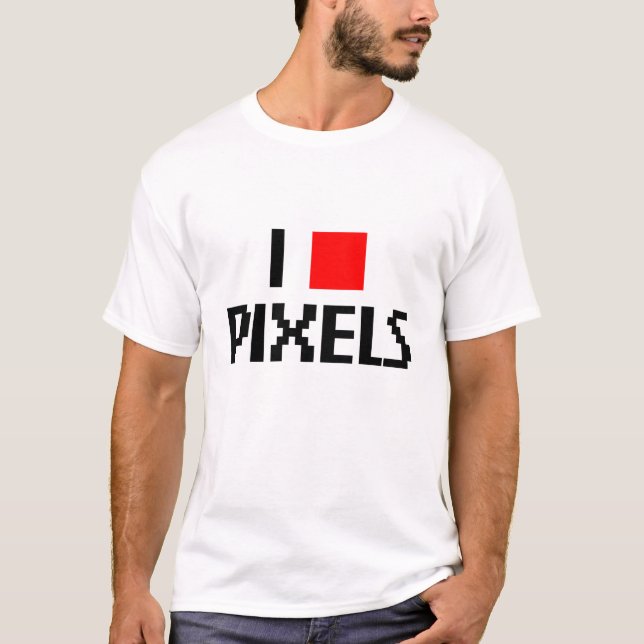 T-shirt J'aime des pixels (Devant)