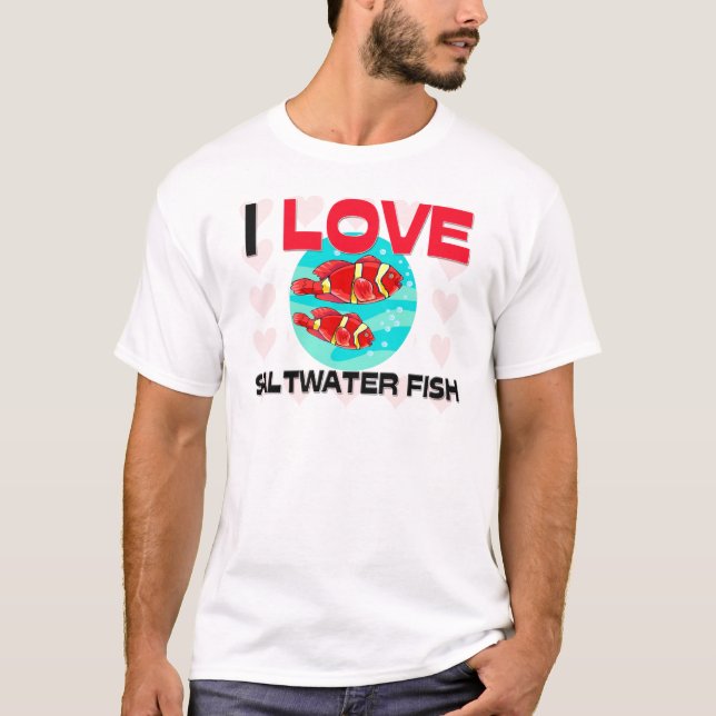 T-shirt J'aime des poissons de mer (Devant)