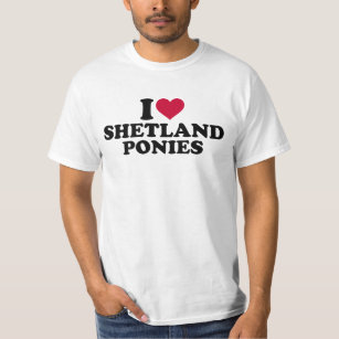 T-shirt J'aime des poneys de Shetland