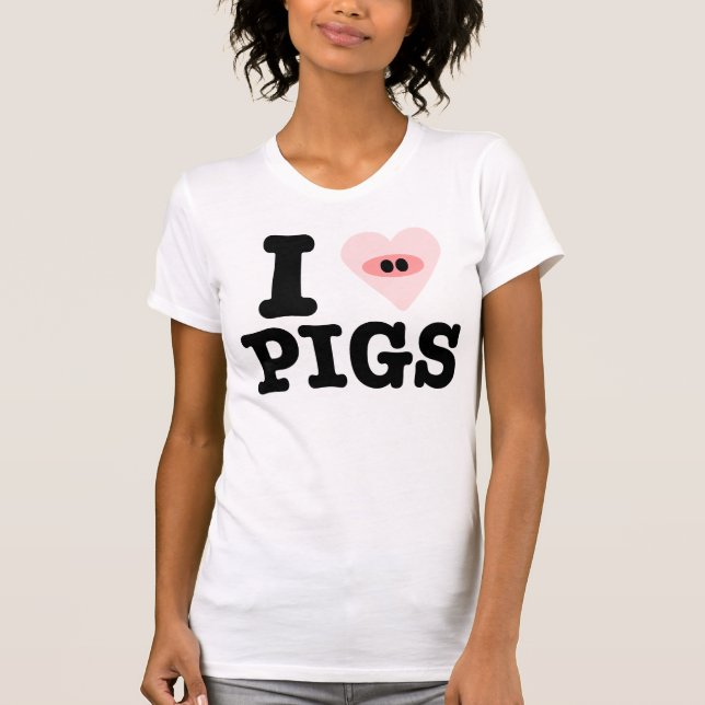 T-shirt j'aime des porcs (Devant)