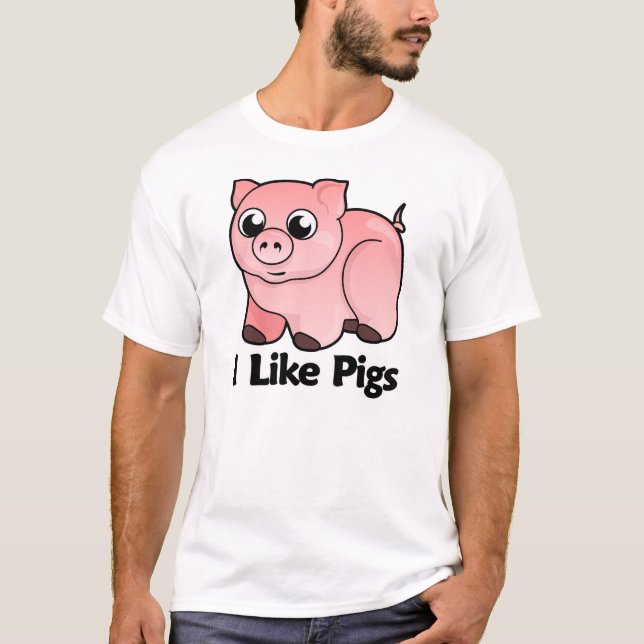 T-shirt J'aime des porcs (Devant)