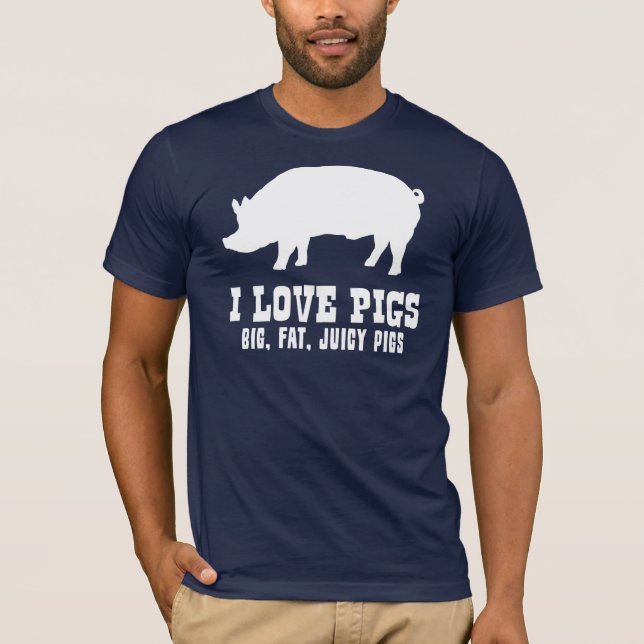 T-shirt J'aime des porcs (Devant)