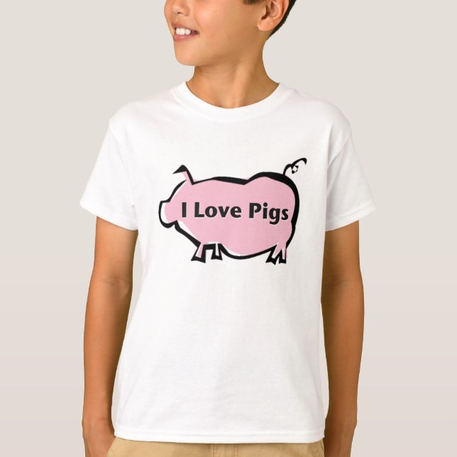 T-shirt J'aime des porcs (Devant)