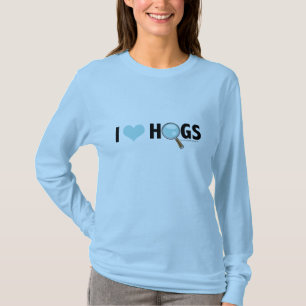 T-shirt J'aime des porcs bleu-clair/noir