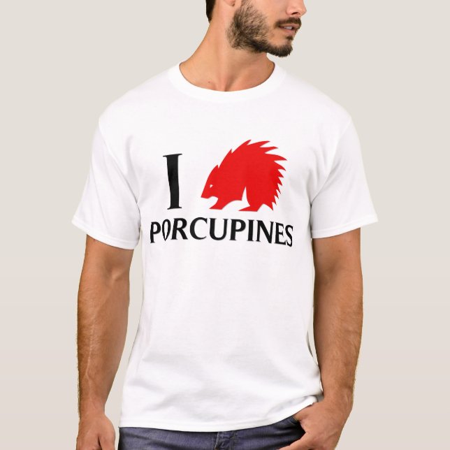 T-shirt J'aime des porcs-épics (Devant)