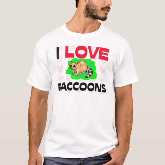 T-shirt J'aime des ratons laveurs (Devant)