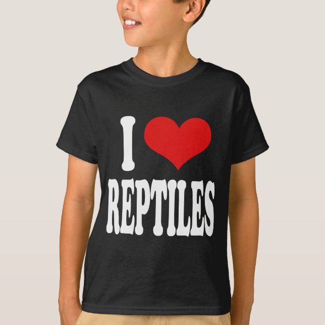 T-shirt J'aime des reptiles (Devant)
