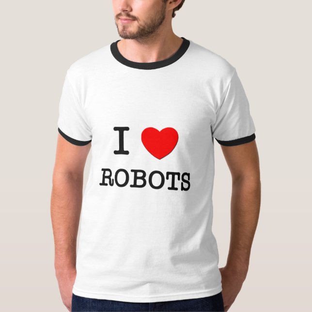 T-SHIRT J'AIME DES ROBOTS (Devant)