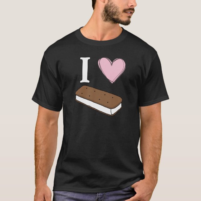 T-shirt J'aime des sandwichs à crème glacée ! (Devant)