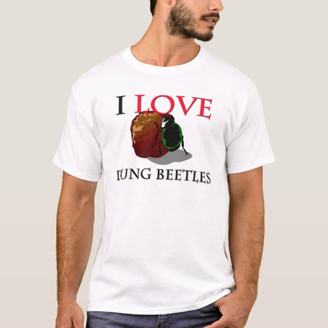 T-shirt J'aime des scarabées de Dung (Devant)