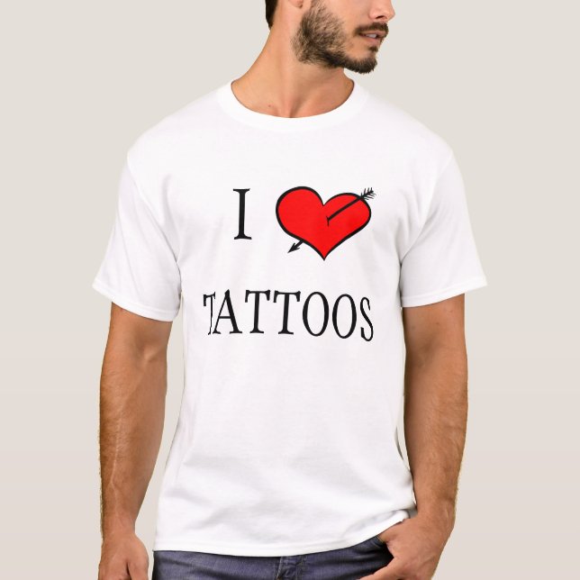 T-shirt J'aime des tatouages (Devant)