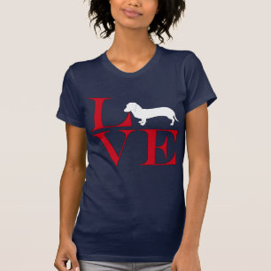 T-shirt J'aime des teckels - pièce en t colorée par