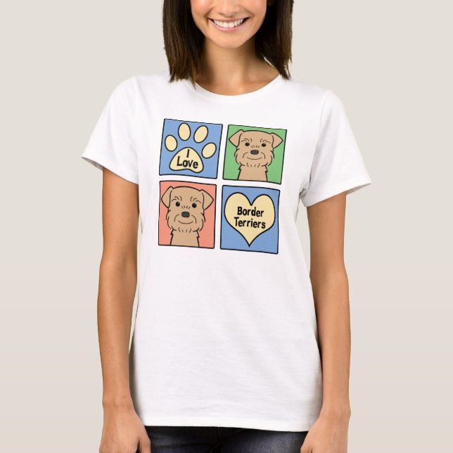 T-shirt J'aime des terriers de frontière (Devant)