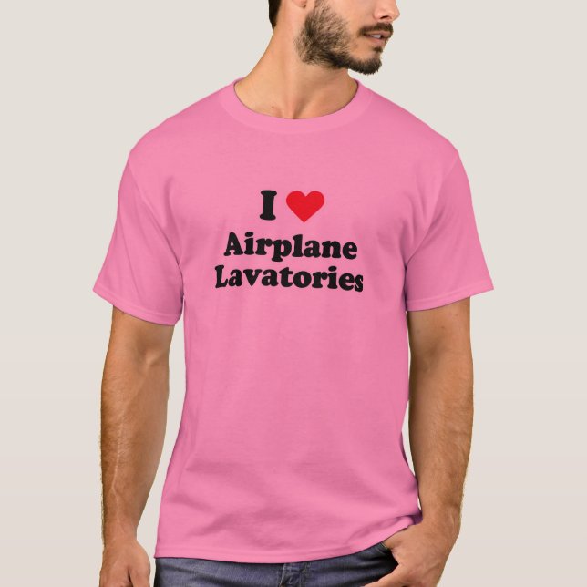 T-shirt J'aime des toilettes d'avion (Devant)