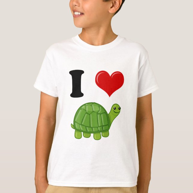 T-shirt J'aime des tortues (Devant)