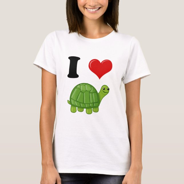 T-shirt J'aime des tortues (Devant)