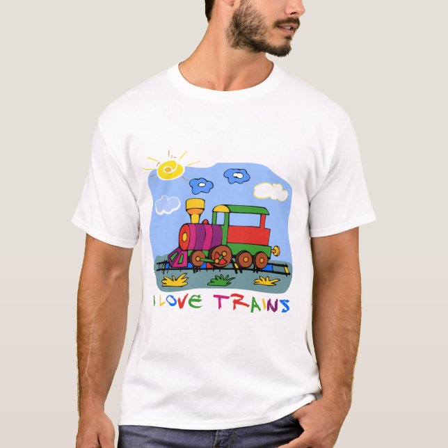 T-shirt J'aime des trains (Devant)