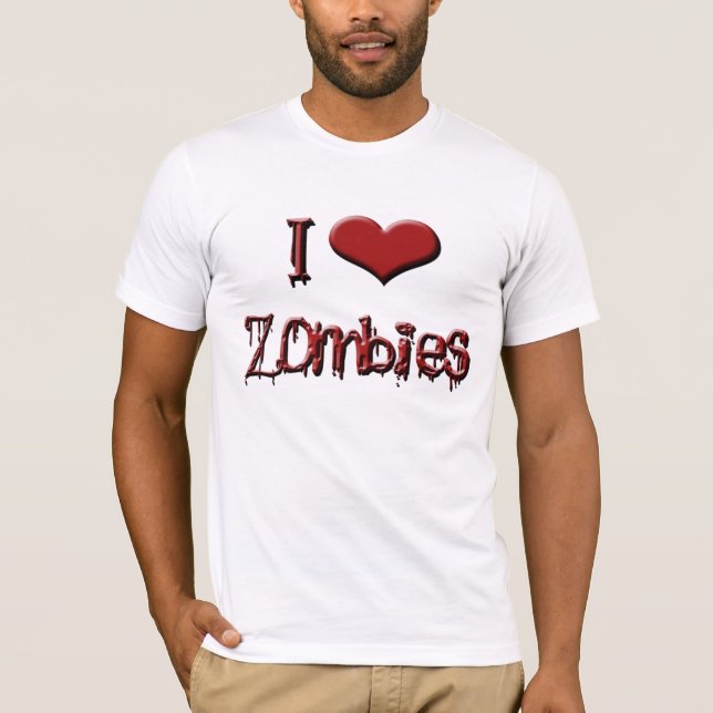 T-shirt j'aime des zombis (Devant)
