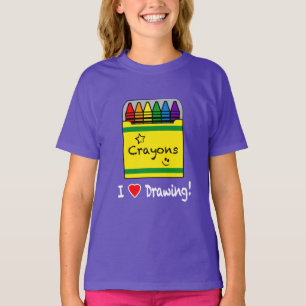 T-shirt J'aime dessiner avec des crayons