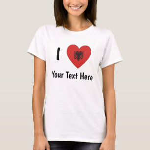T-shirt J'AIME (Drapeau albanais en forme de cœur) Personn